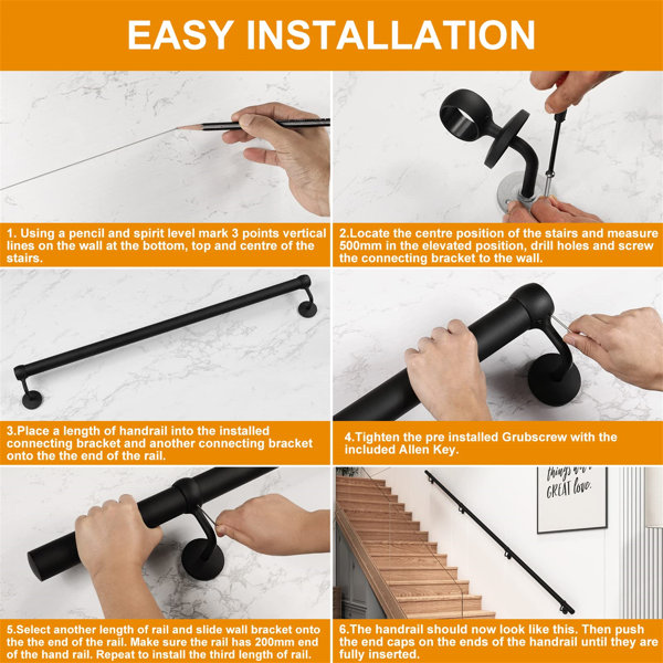 Extension 0.5 ft. H x 10 ft. W Metal Stair Railings Wayfair